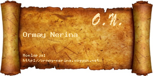 Ormay Nerina névjegykártya